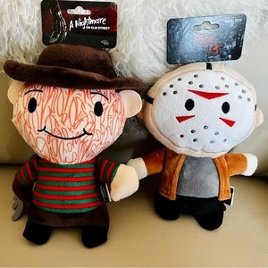 Freddy Krueger & Jason Voorhees Horror Plush Set of 2 Dog Toys Horror Fans